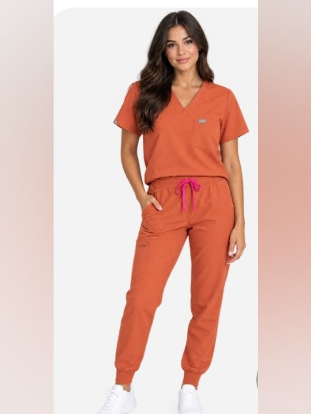 FIGS Women’s Scrub Set | Size Medium | Burnt Orange/Coral